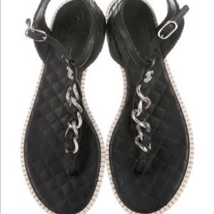 Chanel interlocking cc logo chain sandals